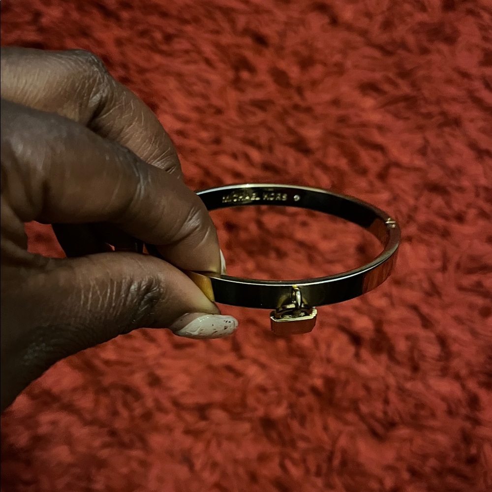 Michael Kors Gold Bangle with Lock Charm